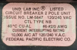 Federal Pacific Electric NB2100 2 Pole Circuit Breaker 100A 120/240VAC 1 PH