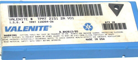 Lot of 6 New Valenite Indexable Carbide Turning Inserts TPMT 2151-2A V01