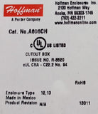 Hoffman A606CH Electrical Cutout Enclosure Box Type 12, 13