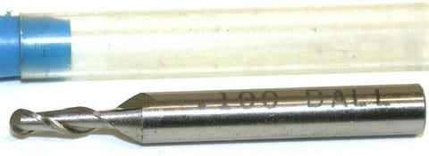 Up to 2 New Richards .100" Diameter 3/16" Shank 2 Flute HSS Ball End Mill