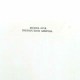Fluke Model 410A DC Power Supply Instruction Manual