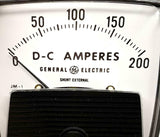 General Electric JM-1 D-C Amperes Panel Meter Range 0-200 DC
