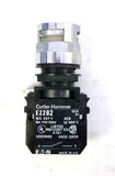 Cutler Hammer White Pushbutton W/ E22D Lamp and E22B2 Contact Block W/ Guard