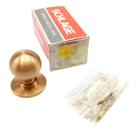 Schlage A170 ORB 612 Grade 2 Single Dummy Knob Orbit Satin Bronze No Handed