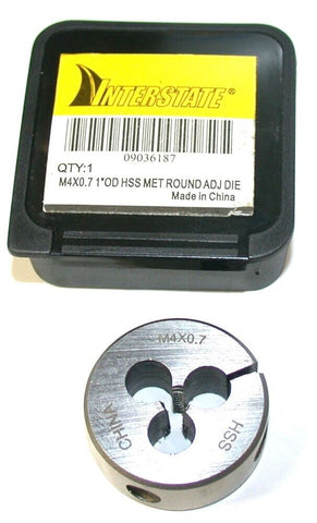 Up to 3 New Interstate Adjustable M4X0.75 HSS 1" OD Thread Die 09036187