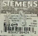 Siemens B350HH 3 Pole Circuit Breaker 50A 120/240VAC 3 PH Bolt On Mount