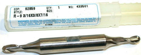 Putnam 3/16" Diameter 3/8" Shank 2 Flute HSS Double End Ball End Mill 92859 New