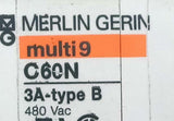 Merlin Gerin C60N3A-TypeB 3 Pole Circuit Breaker 3A 480VAC