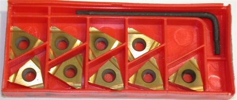 Lot of 9 New Carmex Tin Coated Carbide Threading Inserts 16 ER 0.35 ISO P25C