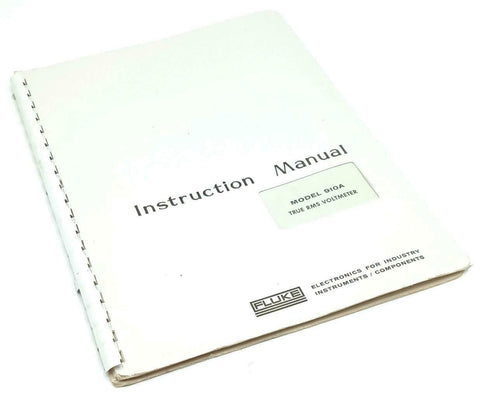 Fluke Model 910A True RMS Voltmeter Instruction Manual