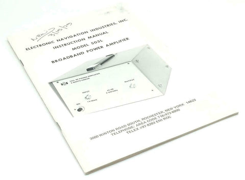 Electronic Navigation Systems Model 503L Power Amplifier Instruction Manual