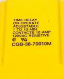 New Potter & Brumfield  CGB-38-7001M  Time Delay Relay  120 VAC 1-10 Minutes