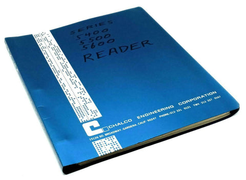 Chalco Engineering Corp. 5400, 5500, & 5600 Photo Tape Reader Instruction Manual