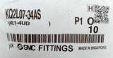 SMC KQ2L07-34AS One-Touch Push-To-Connect Elbow Fitting 1/4" OD - Pack of (10)