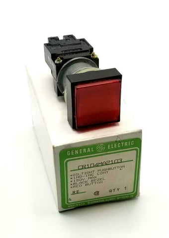 General Electric CR104MA2103 Red Oil Tight Pushbutton 1 N.C 1 N.O  NIB