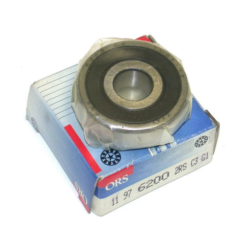 BRAND NEW IN BOX ORS SINGLE ROW BEARING 10MM X 30MM X 9MM 6200 2RS C3 (3 AVAIL)