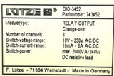 Lutze 743452 Relay Output Module 8 Channel 10-250V AC/DC 2000VA/240W