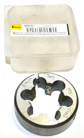 Interstate Adjustable 3/4"-14 NPT HSS 2" OD Thread Die 03801271