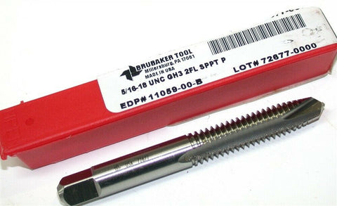 Up to 2 New Brubaker 5/16-18 UNC GH3 2 flute taper Tap 11059-00-B