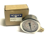 NoShok 25-901-60 Pressure Gauge 60 PSI 1/4" NPT Bottom Mount