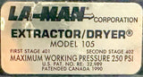 LA-Man 105 Pneumatic Extractor Dryer 250psi Max