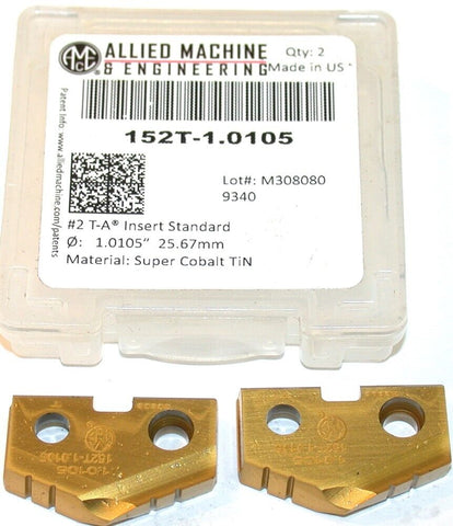 2 Allied Machine T-A 1.0105" Carbide Coated Spade Drilling Insert 152T-1.0105