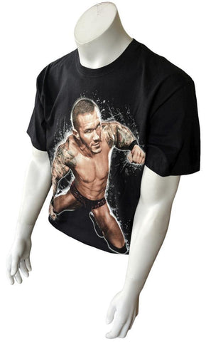 Anvil Men's WWE Randy Orton Graphic Black Short Sleeve Shirt Size Large
