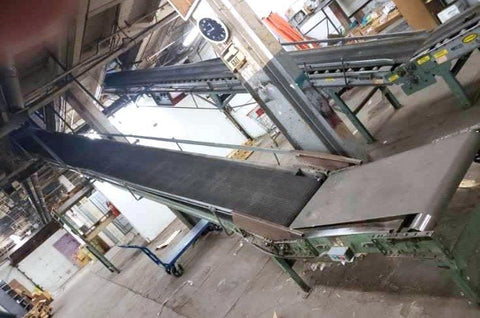 Hytrol Powered Incline Belt Conveyor 24" W x 26' L x 13' H Adjustable Height