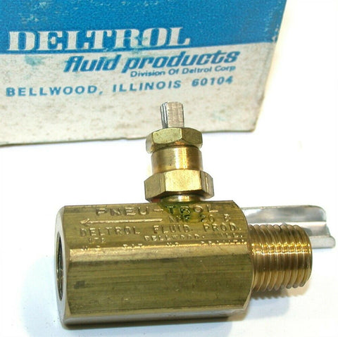 Deltrol Pneu-trol 1/4" Brass Needle Valves NMF20B NM-F20B New