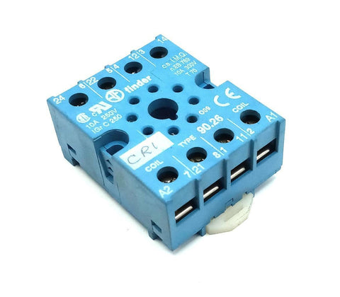Lot of (2) Finder Type 90.26 Relay Socket DIN Rail 8 Pin 10A 250V