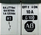 Allen-Bradley 1492-CB1G100 1 Pole Circuit Breaker 10A 277VAC 2HP 1 Phase 65VDC