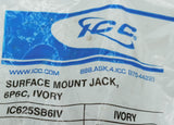 ICC IC625SB6IV Surface Mount Jack 6P6C - Ivory