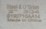 Lot of (2) Steel & O'Brien 2" 304 SS Hexagonal Tube Hanger W/ Coupling Collar