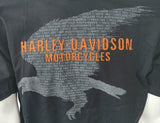 Harley Davidson Motorcycle Men's Eagle Graphic Black Short Sleeve Shirt Size L