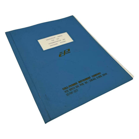Cole Parmer Ultramasterflex & Servodyne Systems Instruction Manual