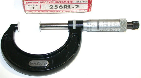 Starrett Disc Flange Micrometer 1 To 2" 256RL-2 Calibrated