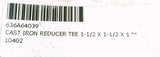 Cast Iron Reducer Tee 1-1/2" x 1-1/2" x 1" UL Certified FPT x FPT
