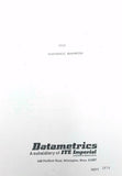 Datametrics Model 1014 Electronic Manometer Instruction Manual