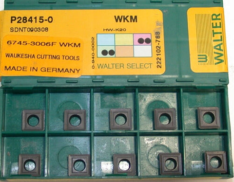 Lot of 10 Walter Carbide Indexable Milling Inserts P28415-0 WKM