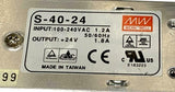 Astrodyne Meanwell S-40-24 Power Supply 100 to 240 VAC 1.2A 50/60 Hz + 24V 1.8A