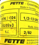 Fette 1/2-13 UNC F2 Head Axial 3 Piece Thread Roll Die Set 1k / 1510593 / 2/82
