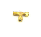 New  Parker Hannifin Brass Compression Branch Tee 1/4 NPT 1/4" Tubing