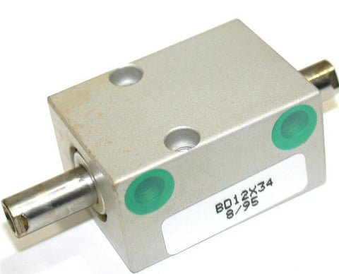 UP TO 5 NEW 3/4 STROKE COMPACT AIR DOUBLE END 1/2" BORE PANCAKE CYLINDER BD12X34