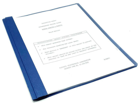 Kikusui Electronics Corp. Model TOS8700 & 8750 Voltage Tester Instruction Manual