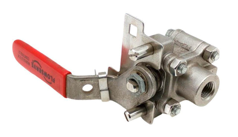 Worcester Controls AF446666PMSE 1/4" Flowserve Stainless Ball Valve 500°F Max