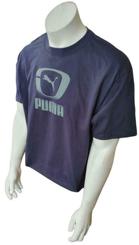 Puma Men's Graphic Navy Short Sleeve Shirt Size X-Large