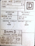 Square D 9012 GAW-5 Series C Pressure Switch 3-150 PSI Range 475 PSI Max