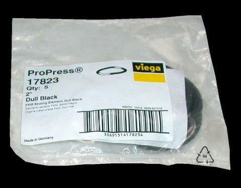 New Pack of 5 Viega Propress 17823 Dull Black Sealing Elements 2"