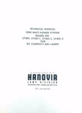 Engelhard Hanovia Models 27801-1, 27801-2, 27801-3 Arc Lamps Instruction Manual