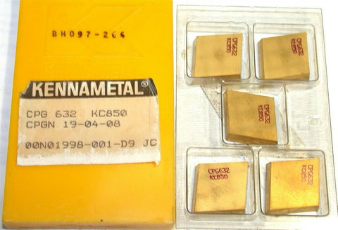 5 New Kennametal Kendex Positive Indexable Carbide Inserts CPG 632 KC810